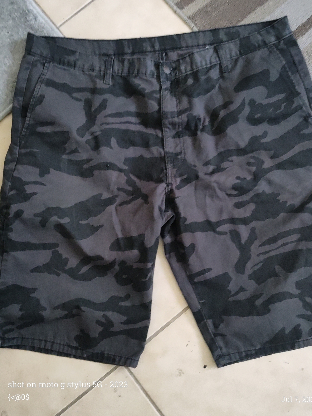 Dickies Men's Black & Gray Camo Flat Front Shorts